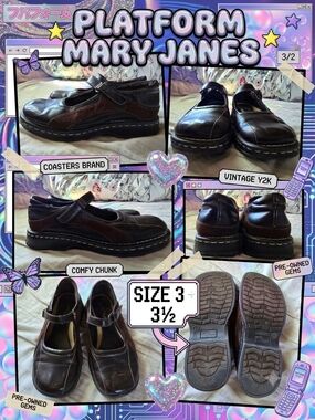 Coasters Vintage Y2K Chunky Platform Mary Janes Youth 3.5 / Women's 5 - 5.5